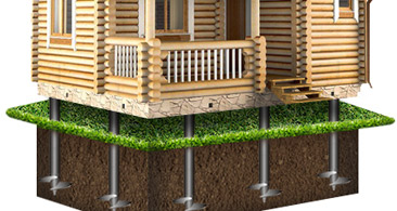 Свайно винтовой фундамент для бани в Самаре